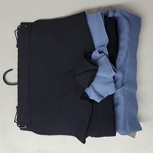 Lucky Brand Blue And Black Bralette With Bottoms 4Pc Set. - Picture 6 of 10